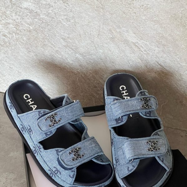 Chanel Dad Sandals Denim